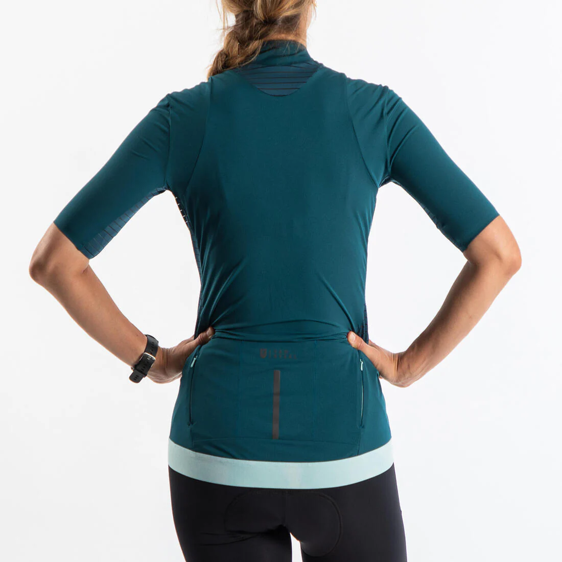 Maillot de vélo de route manches courtes été femme - Endurance emeraude – Image 7